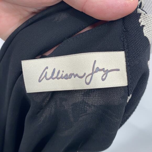 Allison Joy Women's Sleeveless Black & White Floral Halter Top Blouse Size XL - Picture 11 of 14